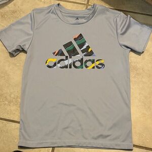 Adidas Kids Gray Graphic T-Shirt Small